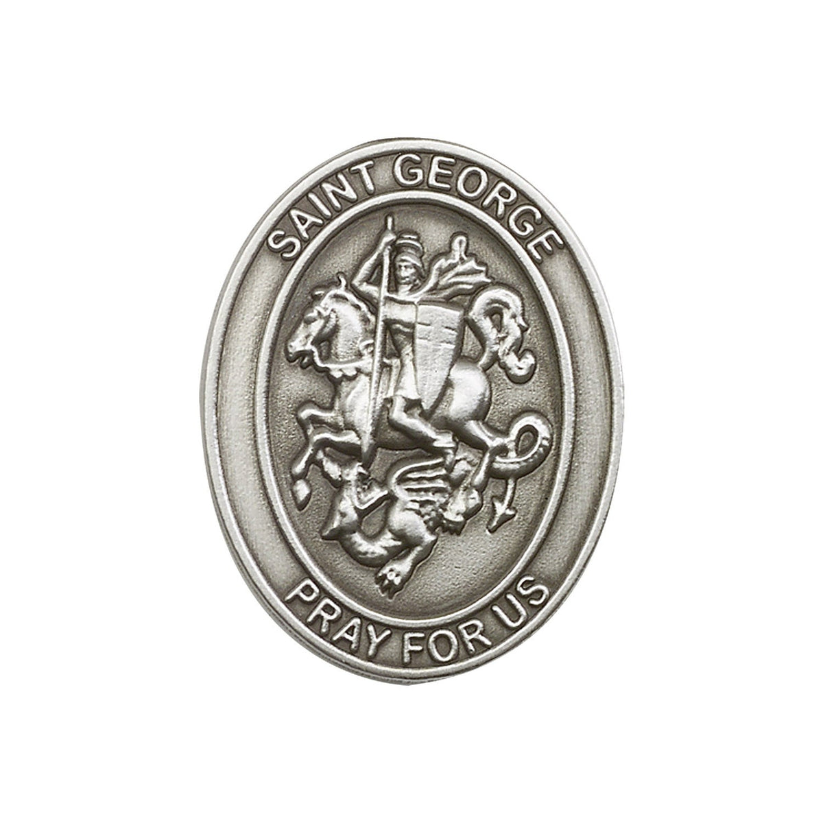 Antique Silver St. George Visor Clip - 6740V