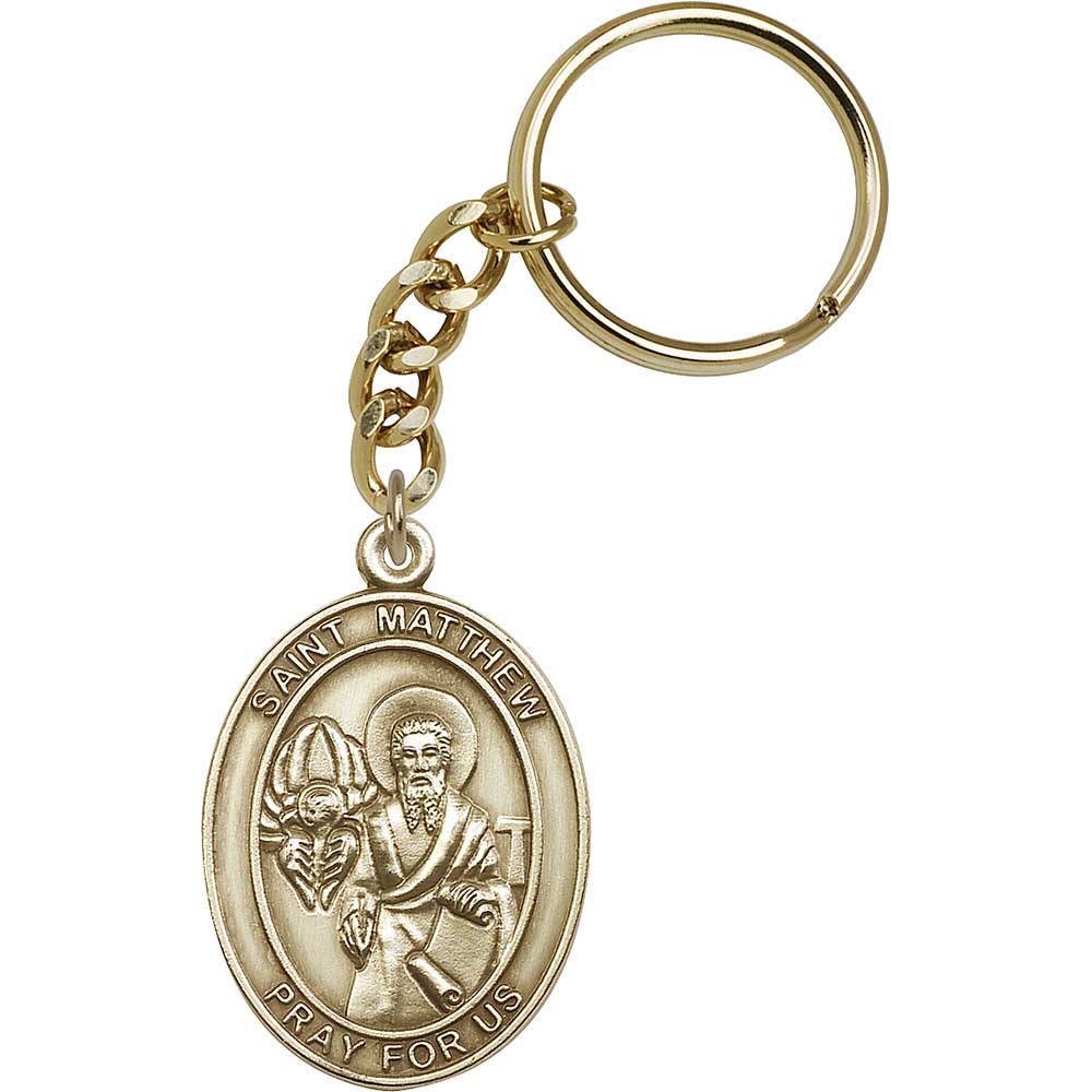 Antique Gold St. Matthew Keychain - 6774