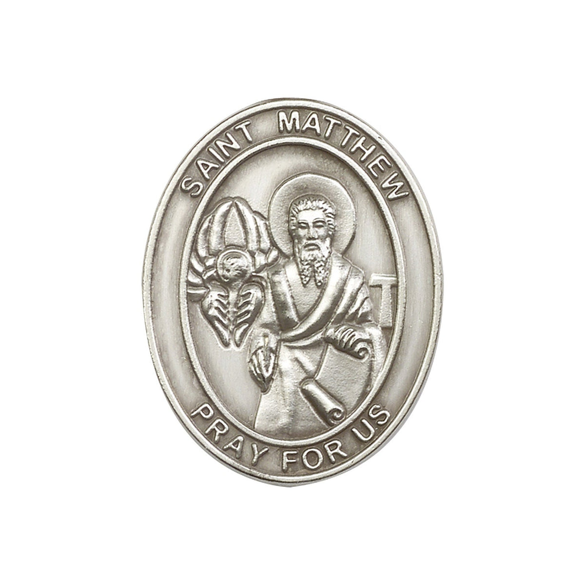 Antique Silver St. Matthew Visor Clip - 6774V
