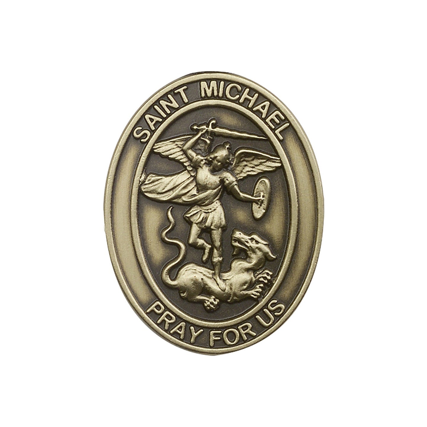 Antique Gold St. Michael the Archangel Visor Clip - 6776VG