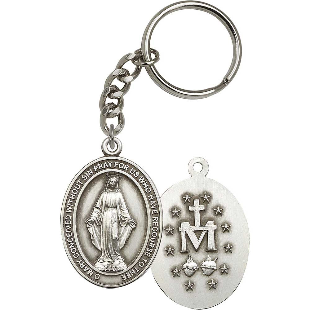 Antique Silver Miraculous Keychain - 6778