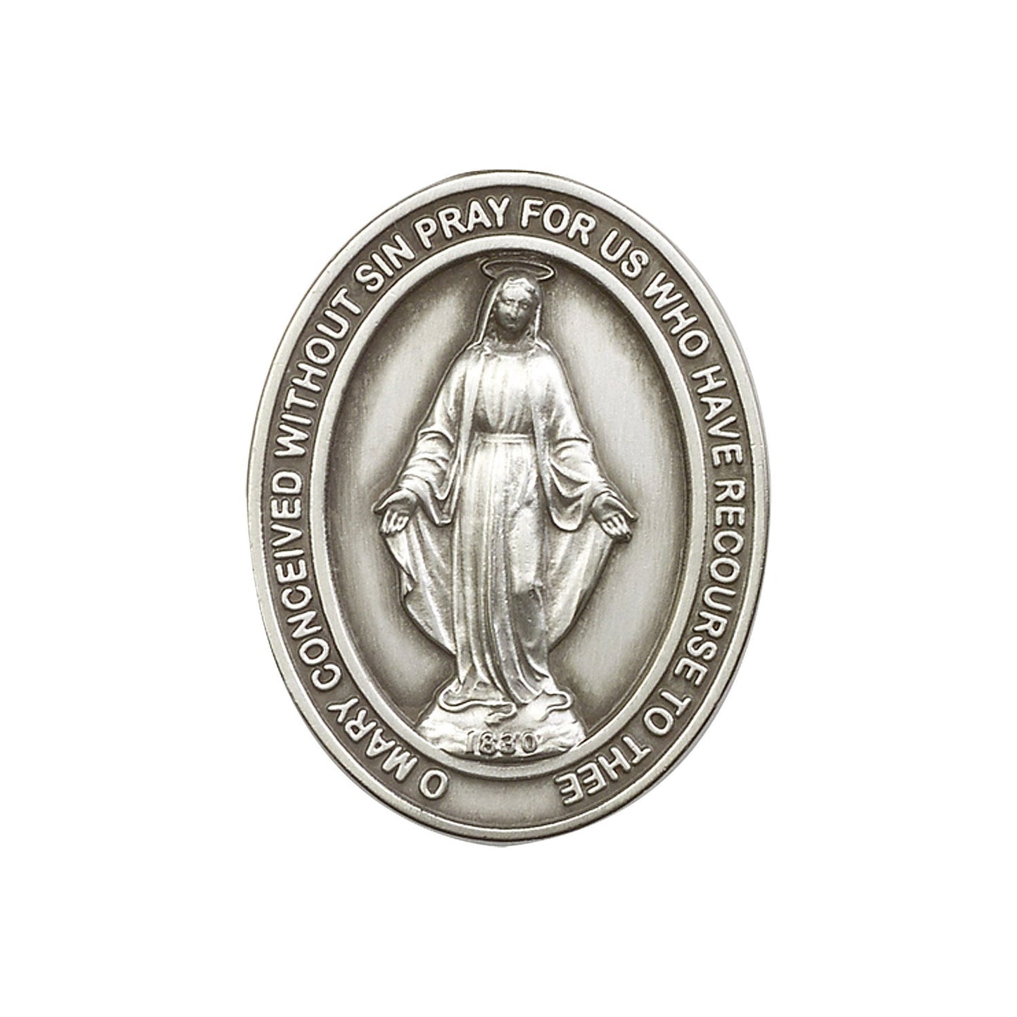 Antique Silver Miraculous Visor Clip - 6778V