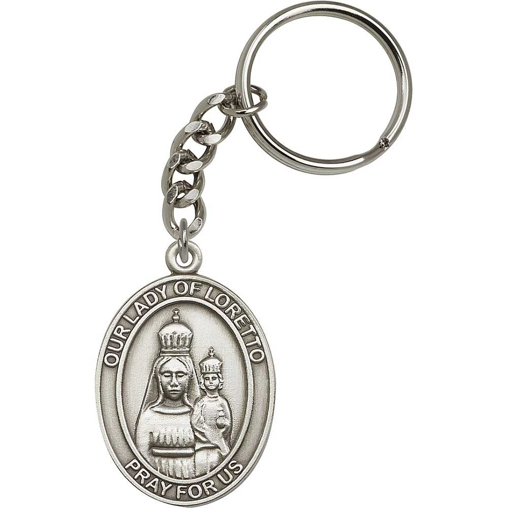 Antique Silver O/L of Loretto Keychain - 6782