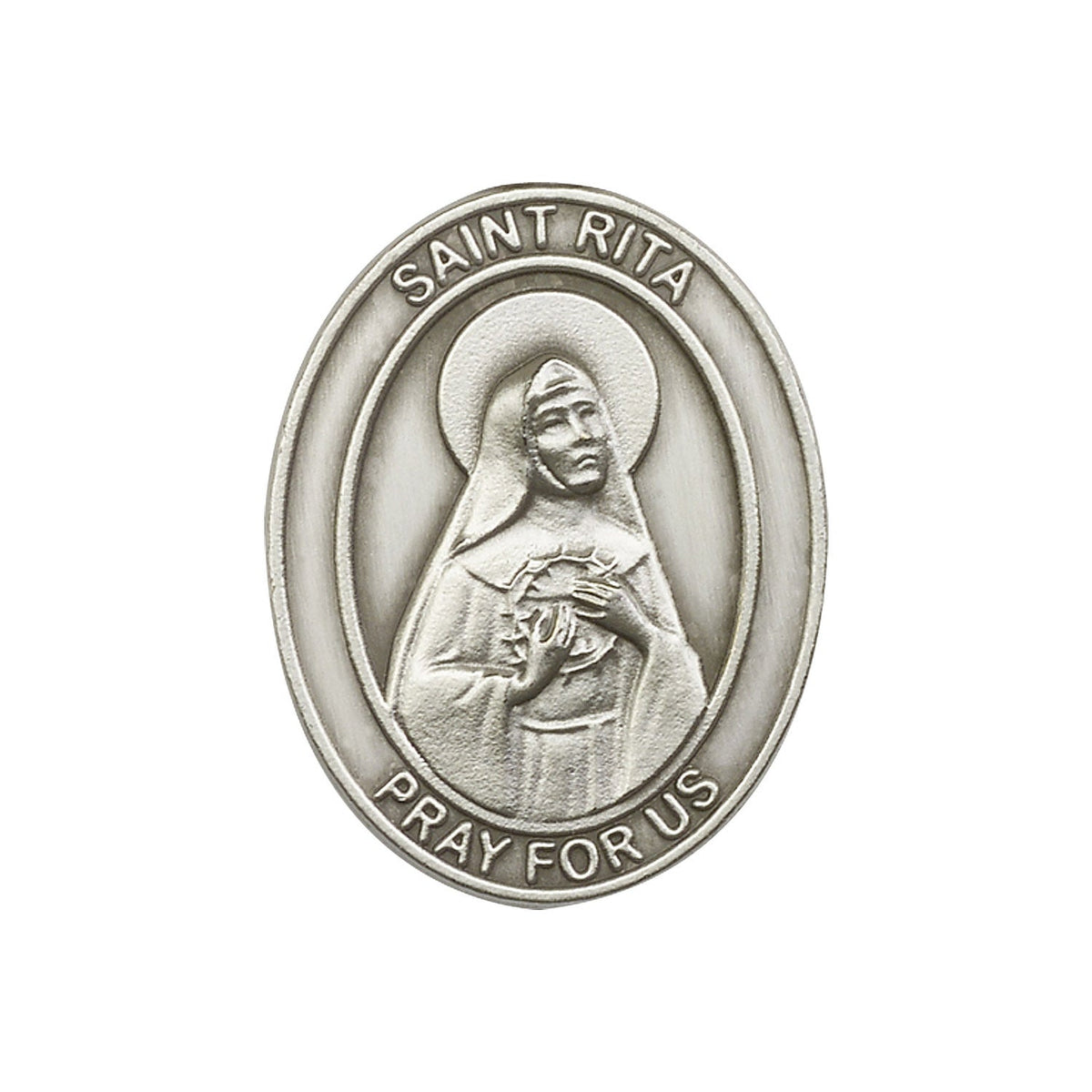 Antique Silver St. Rita of Cascia Visor Clip - 6794V
