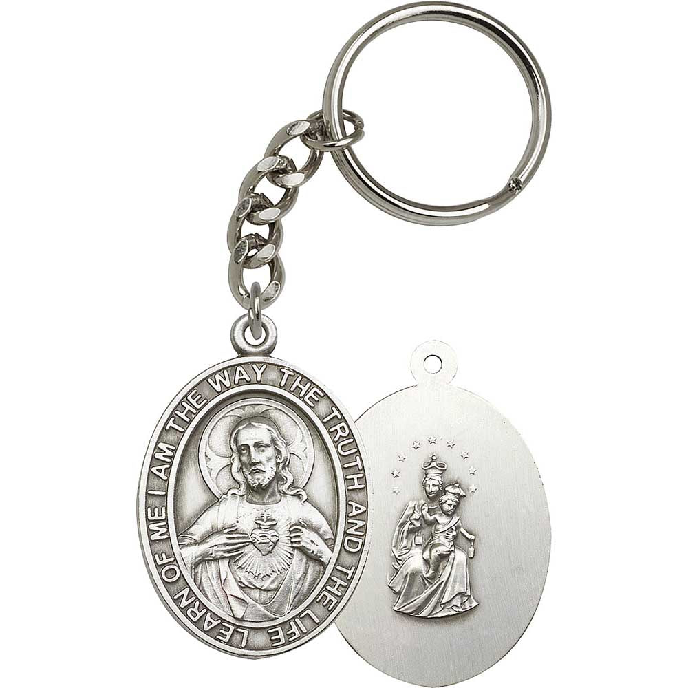 Antique Silver Scapular Keychain - 6798