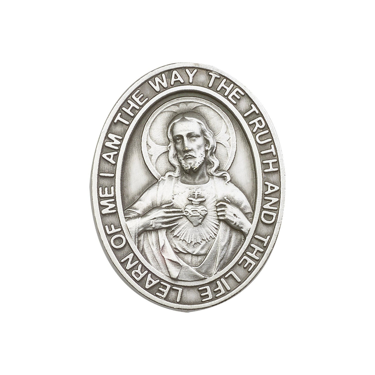 Antique Silver Scapular Visor Clip - 6798V