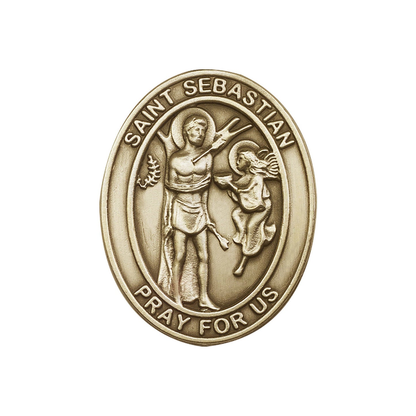 Antique Gold St. Sebastian Visor Clip - 6800VG