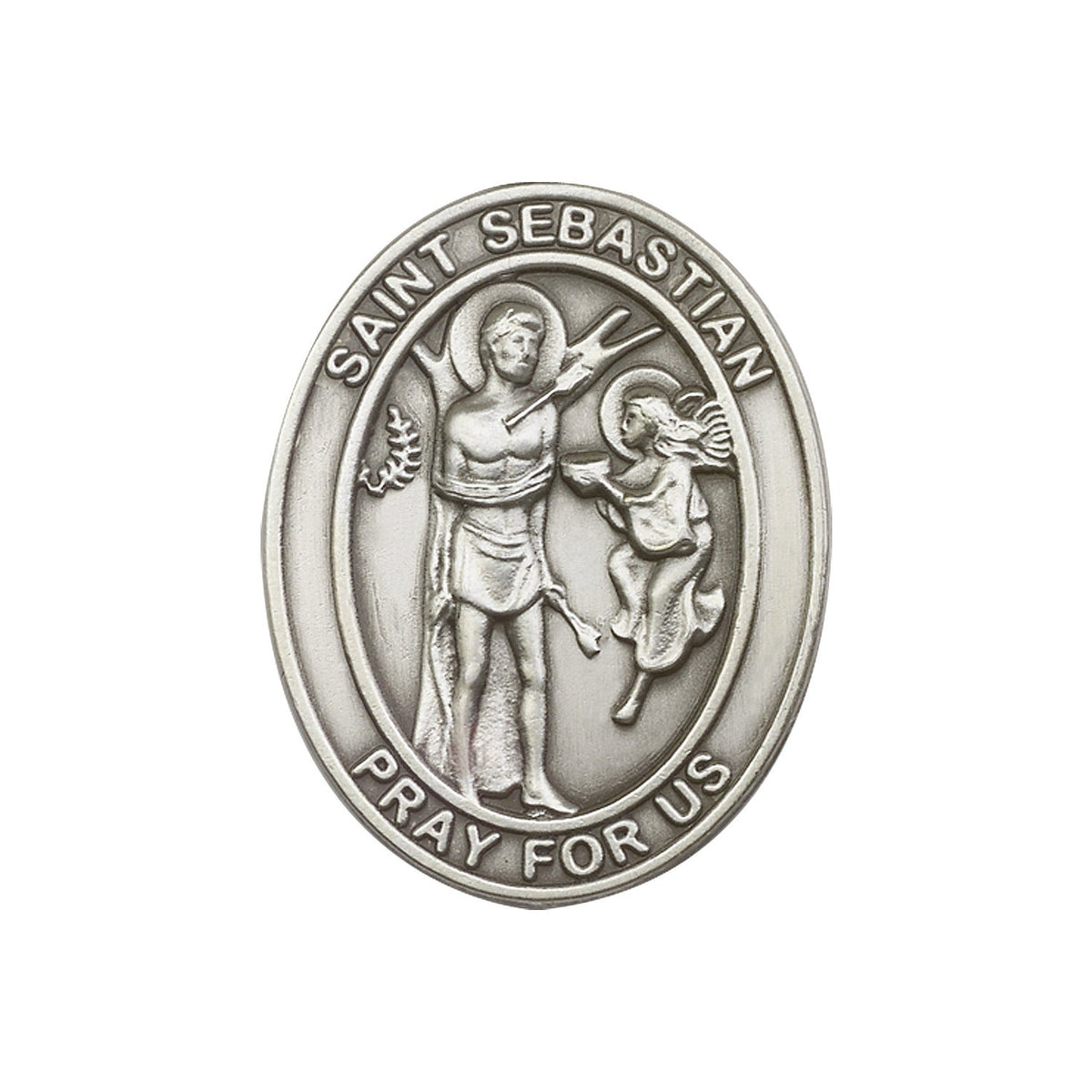 Antique Silver St. Sebastian Visor Clip - 6800V