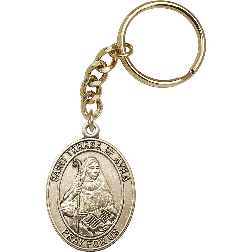 Gold Oxide St. Teresa of Avila Keychain - 6802