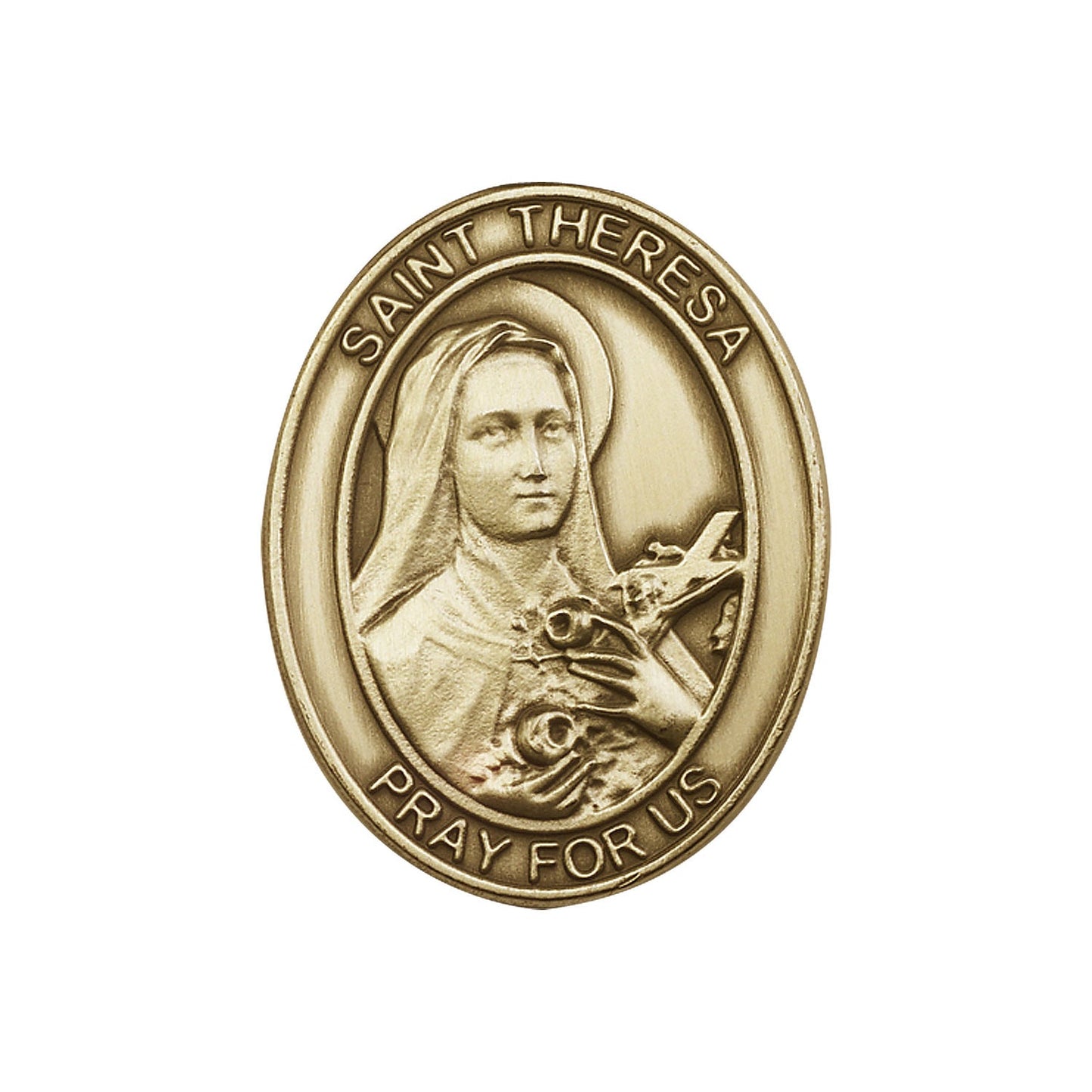 Antique Gold St. Theresa Visor Clip - 6806VG