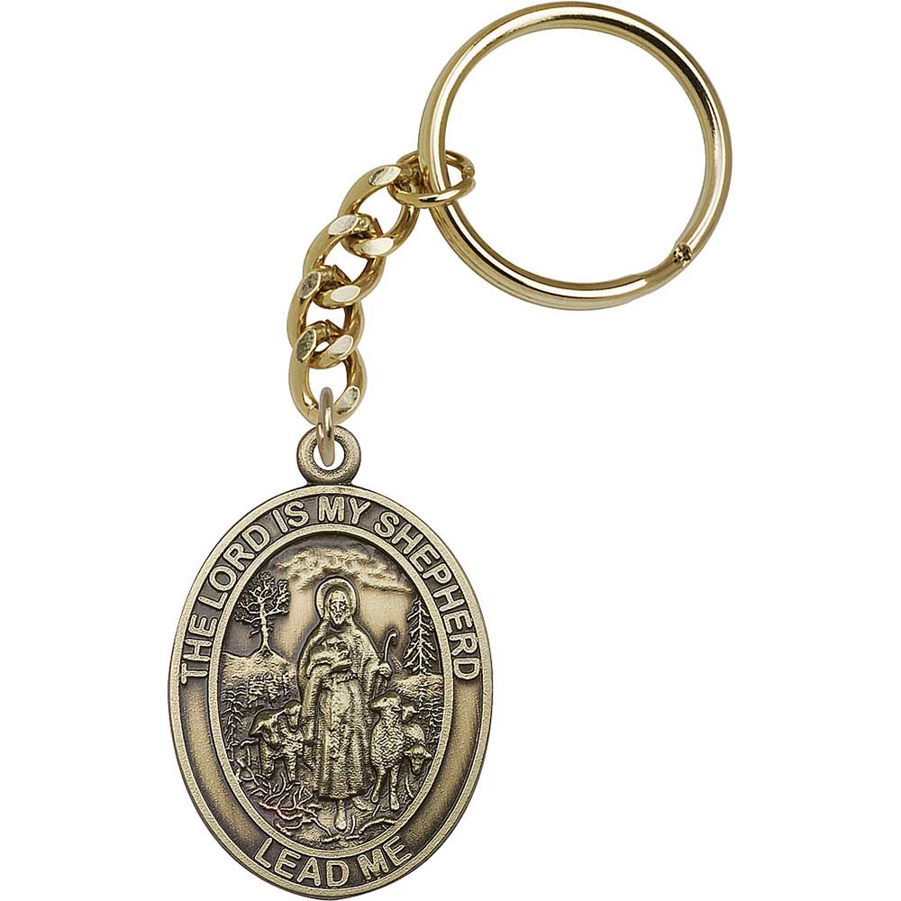 Antique Gold Lord Is My Shepherd Keychain - 6819