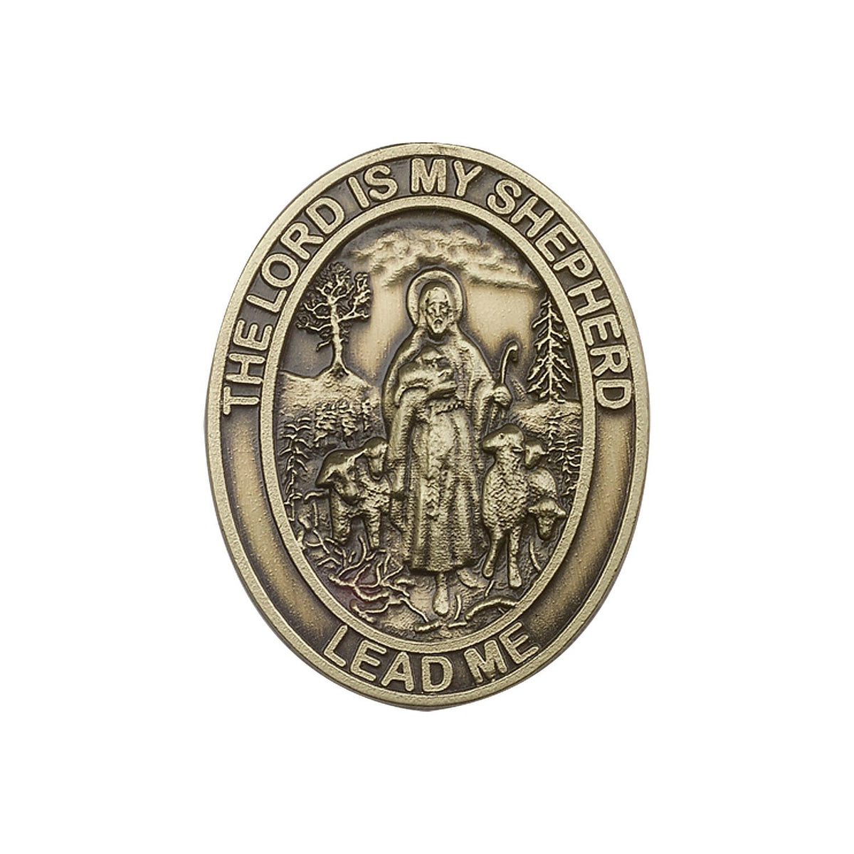 Antique Gold Lord Is My Shepherd / Psalm Visor Clip - 6819VG