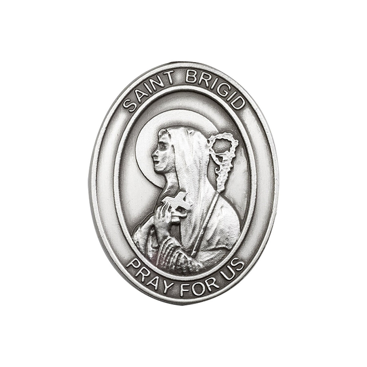 Antique Silver St. Brigid of Ireland Visor Clip - 6823V