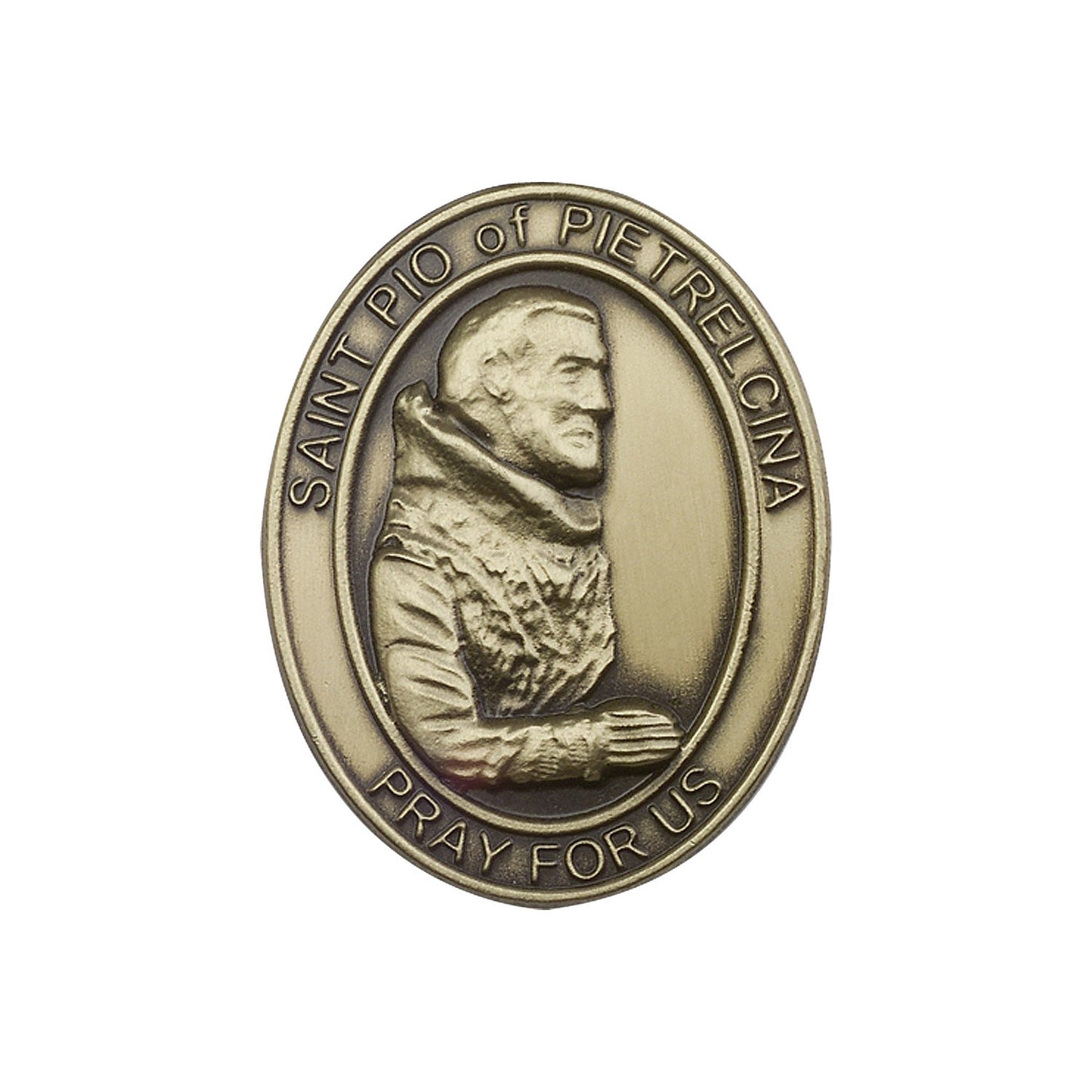 Antique Gold St. Pio of Pietrelcina Visor Clip - 6825VG