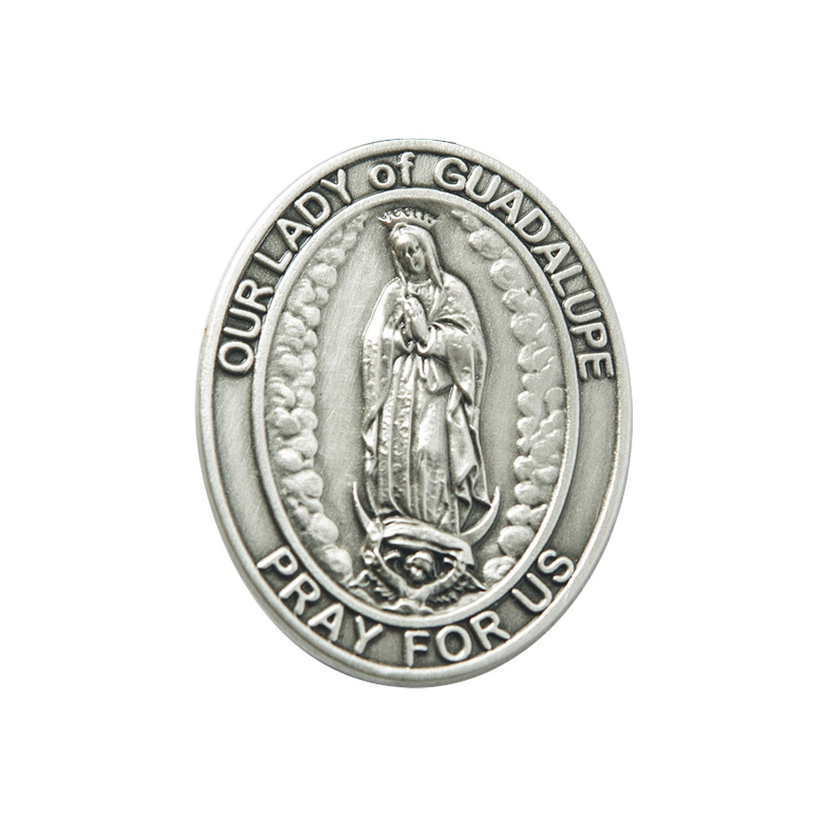 Silver Oxide O/L of Guadalupe Visor Clip - 6906V