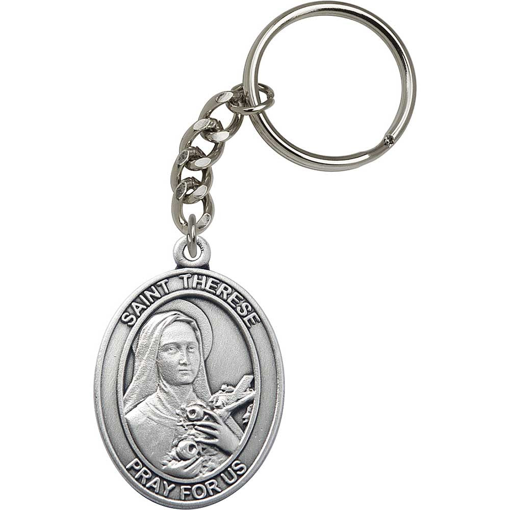 Silver Oxide St. Therese of Lisieux Keychain - 6910