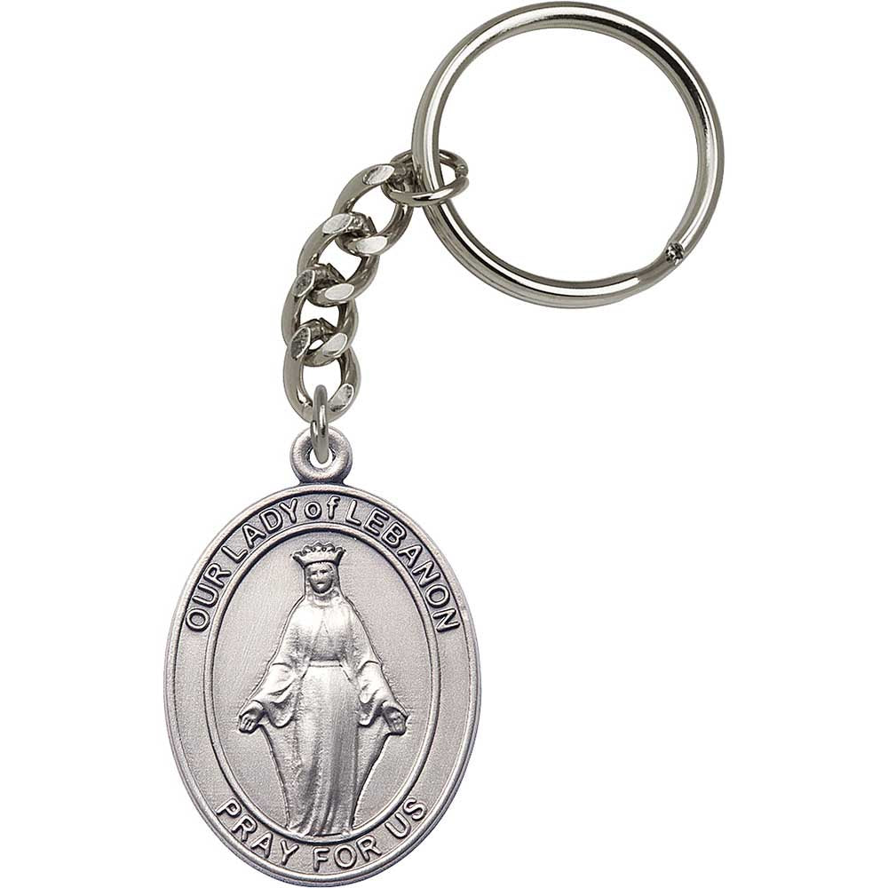 Silver Oxide O/L of Lebanon Keychain - 6929