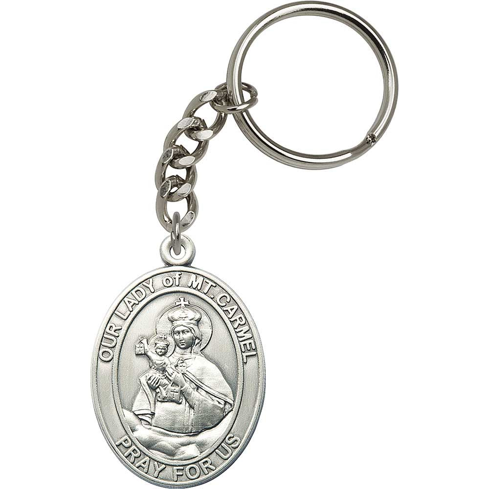 Silver Oxide O/L of Mount Carmel/Scapular Keychain - 6943