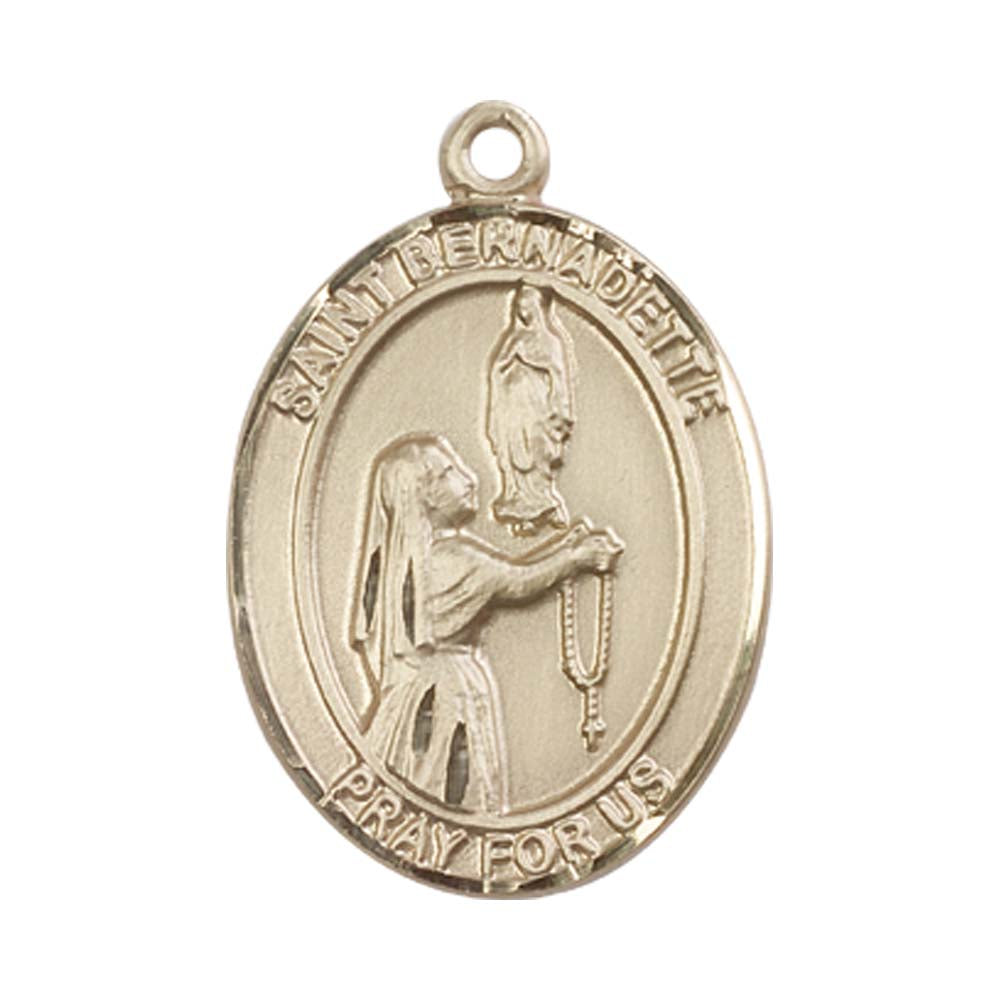 14kt Gold St. Bernadette Medal - Large