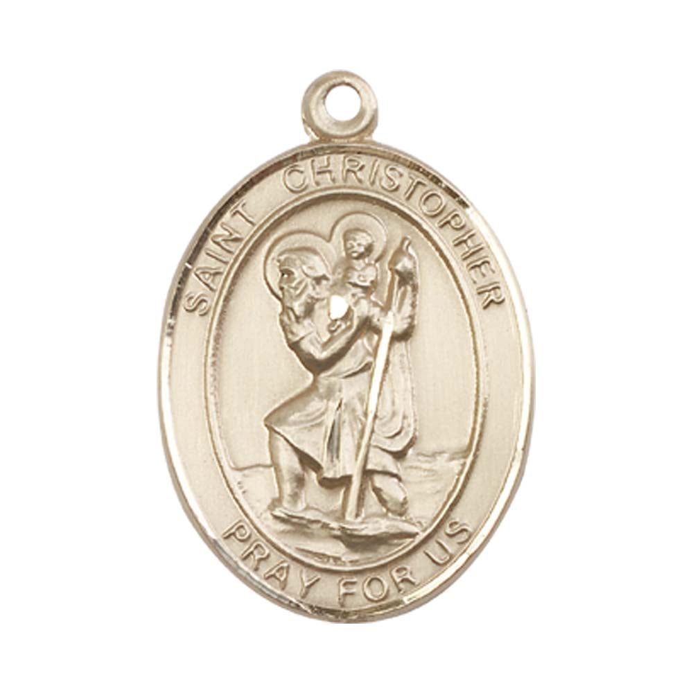 14kt Gold St. Christopher Medal - Large