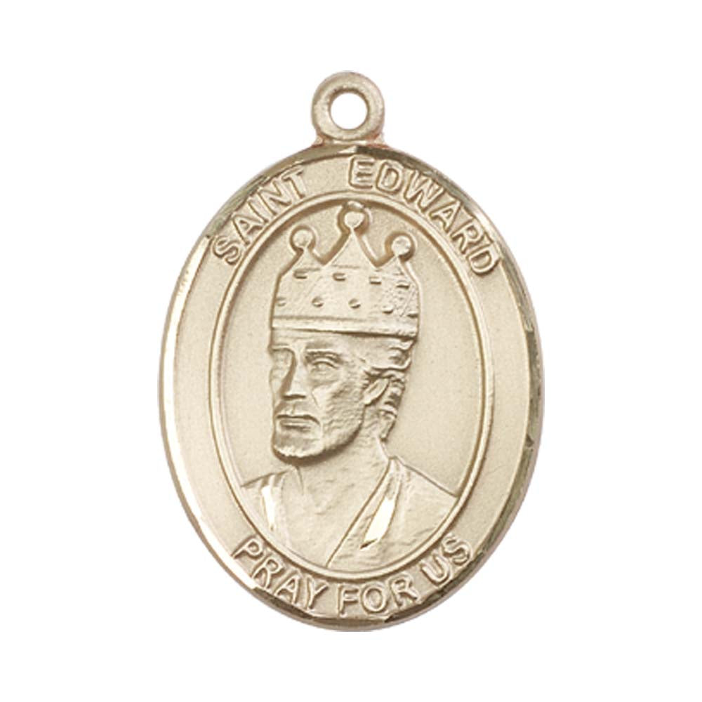 14kt Gold St. Edward the Confessor Medal - Large