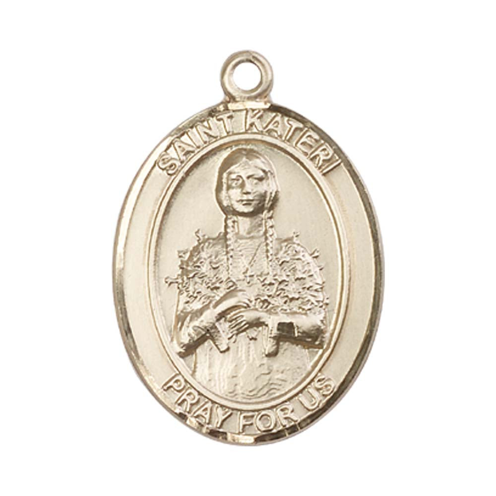 14kt Gold St. Kateri Medal - Large