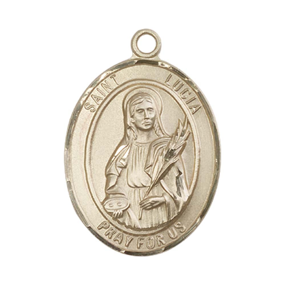 14kt Gold St. Lucia of Syracuse Medal - Large