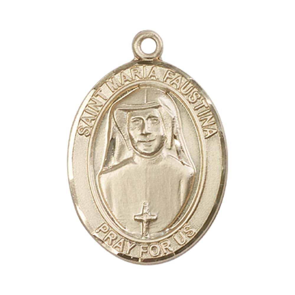 14kt Gold St. Maria Faustina Medal - Large