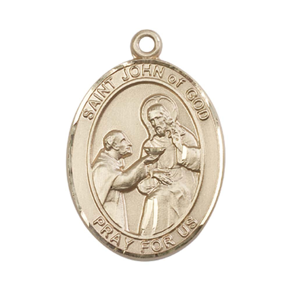 14kt Gold St. John of God Medal - Large