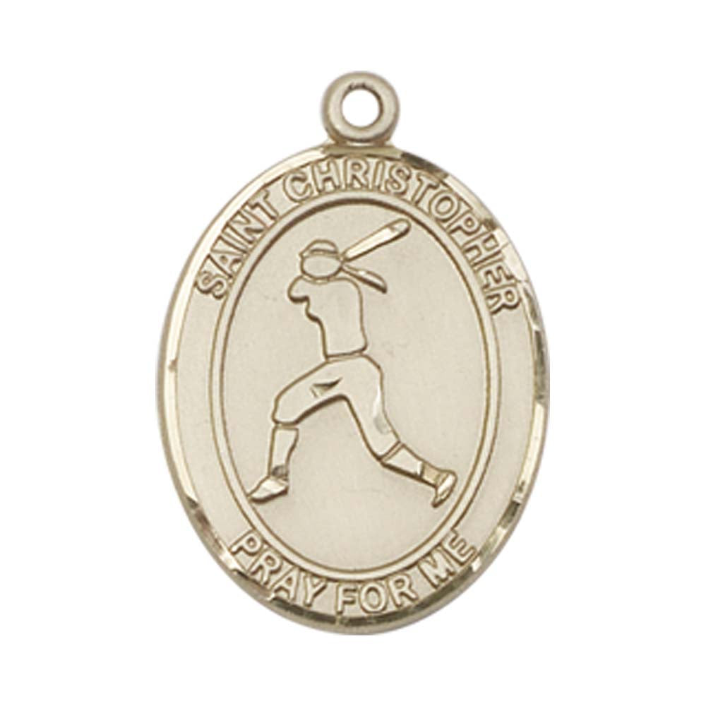 14kt Gold St. Christopher/Softball Medal - Large