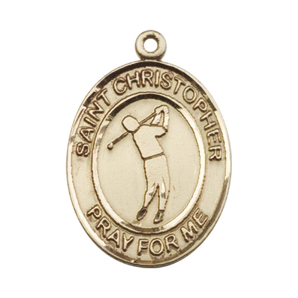14kt Gold St. Christopher Medal - Large Golf