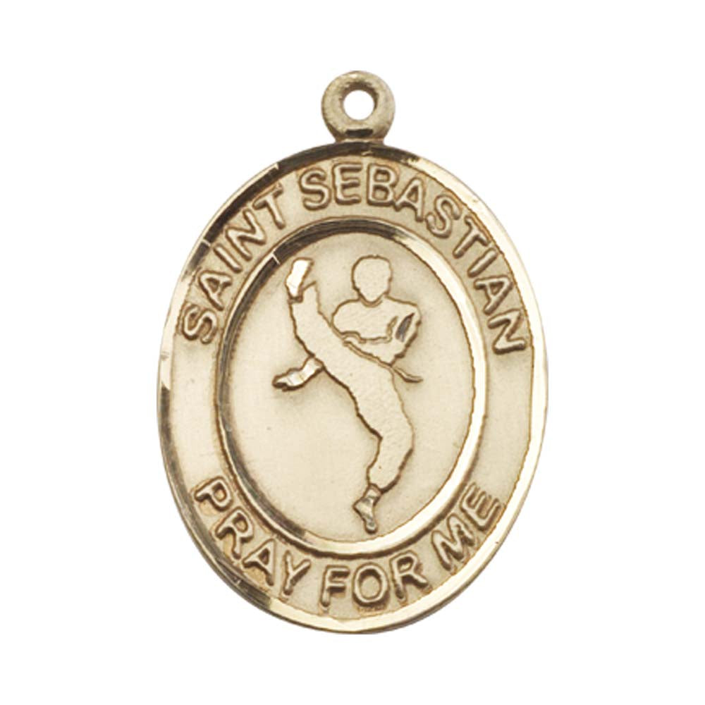 14kt Gold St. Sebastian Medal - Large Martial Arts
