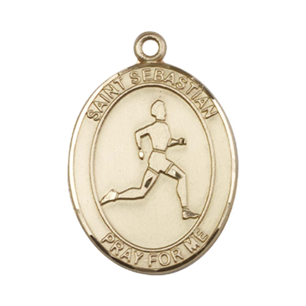 14kt Gold St. Sebastian Medal - Large Track & Field