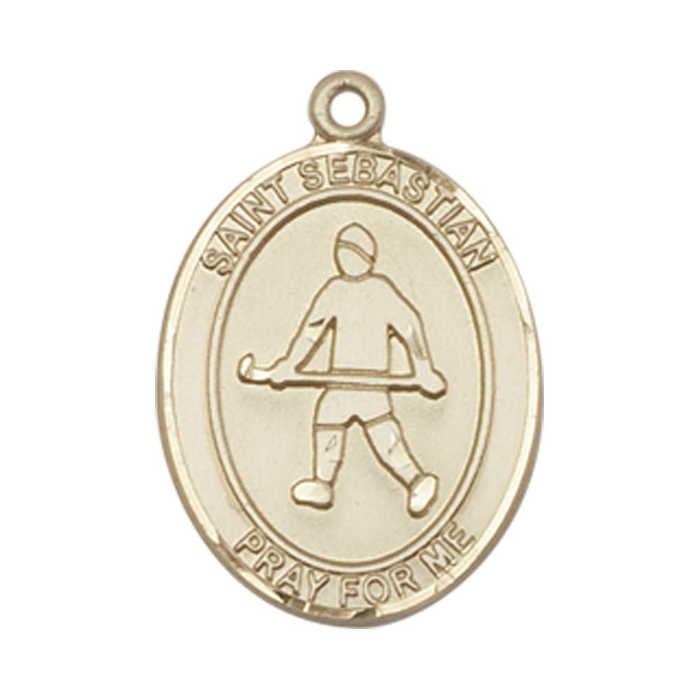 14kt Gold St. Sebastian/Field Hockey Medal - Large