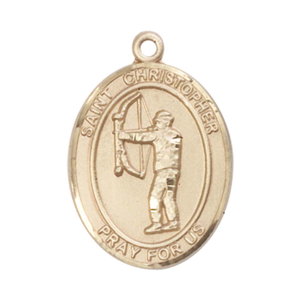 14kt Gold St. Christopher Medal - Large Archery