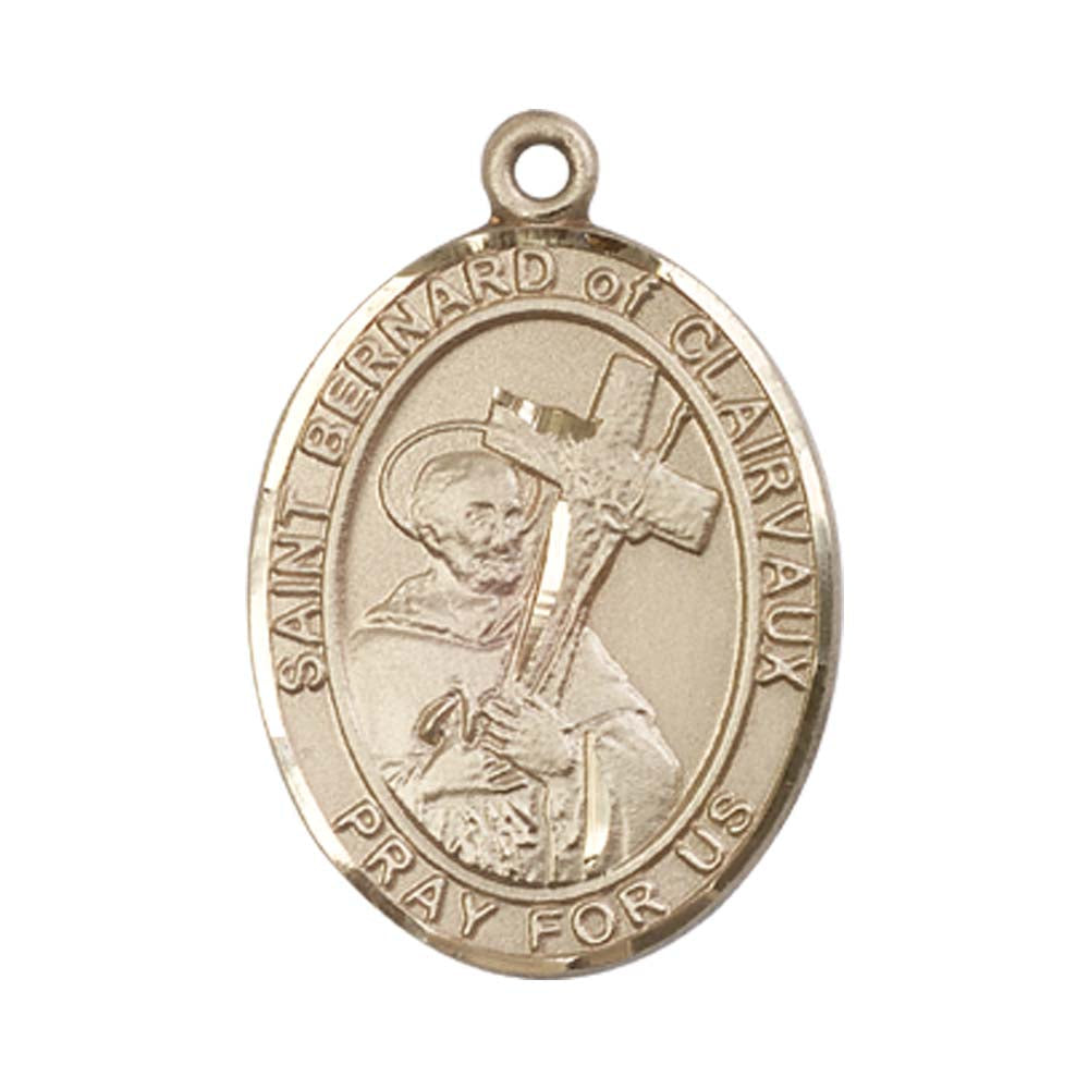 14kt Gold St. Bernard of Clairvaux Medal - Large