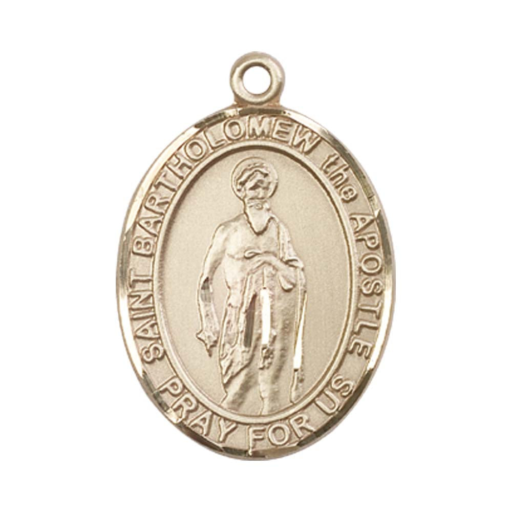 14kt Gold St. Bartholomew the Apostle Medal - Large