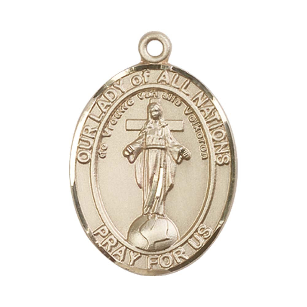 14kt Gold O/L of All Nations Medal - Large