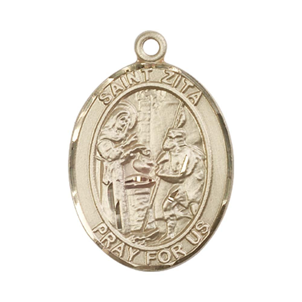 14kt Gold St. Zita Medal - Large