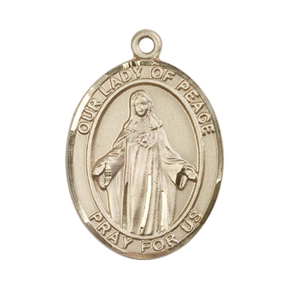 14kt Gold O/L of Peace Medal - Large