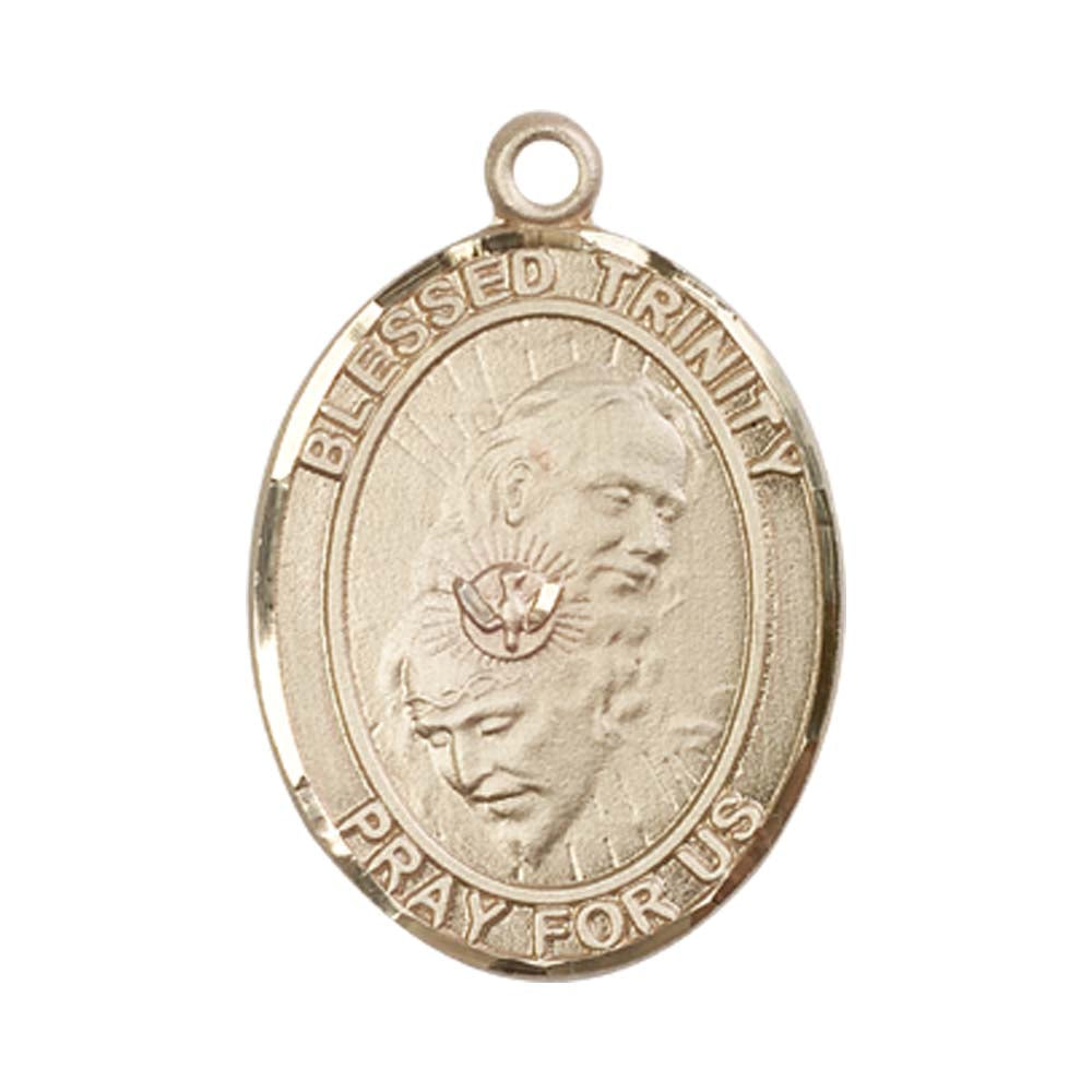14kt Gold Blessed Trinity Medal - Large