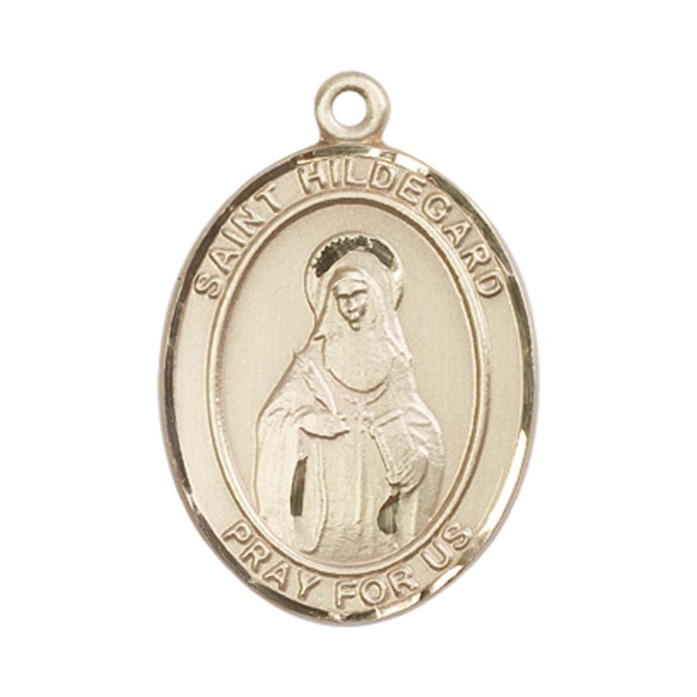 14kt Gold St. Hildegard Von Bingen Medal - Large