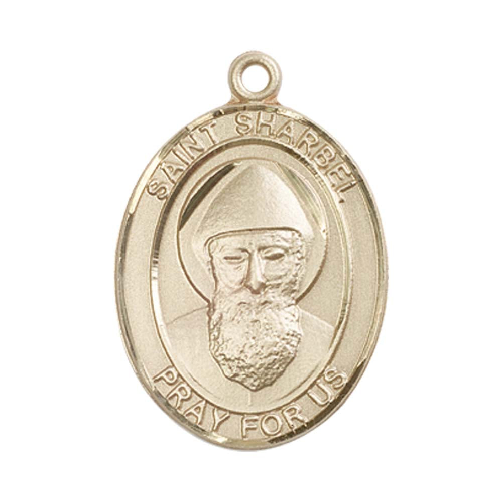 14kt Gold St. Sharbel Medal - Large