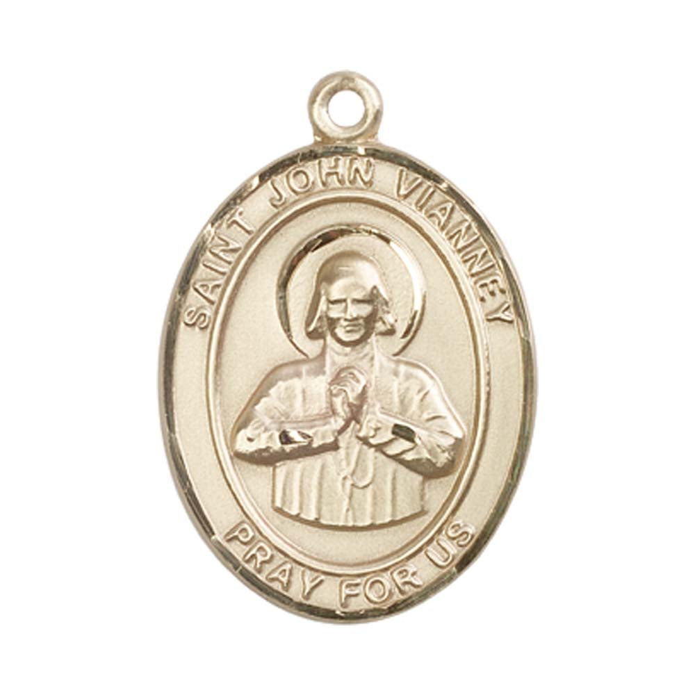 14kt Gold St. John Vianney Medal - Large