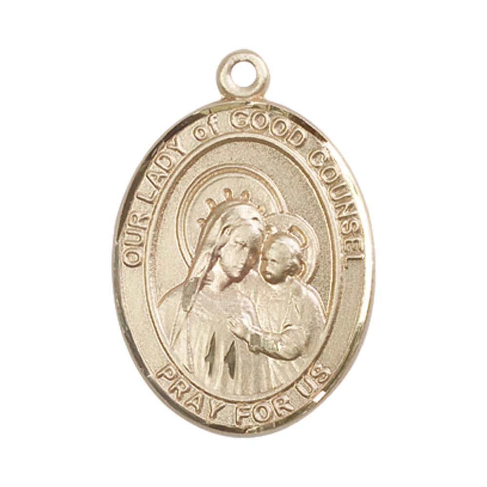 14kt Gold O/L of Good Counsel Medal - Large