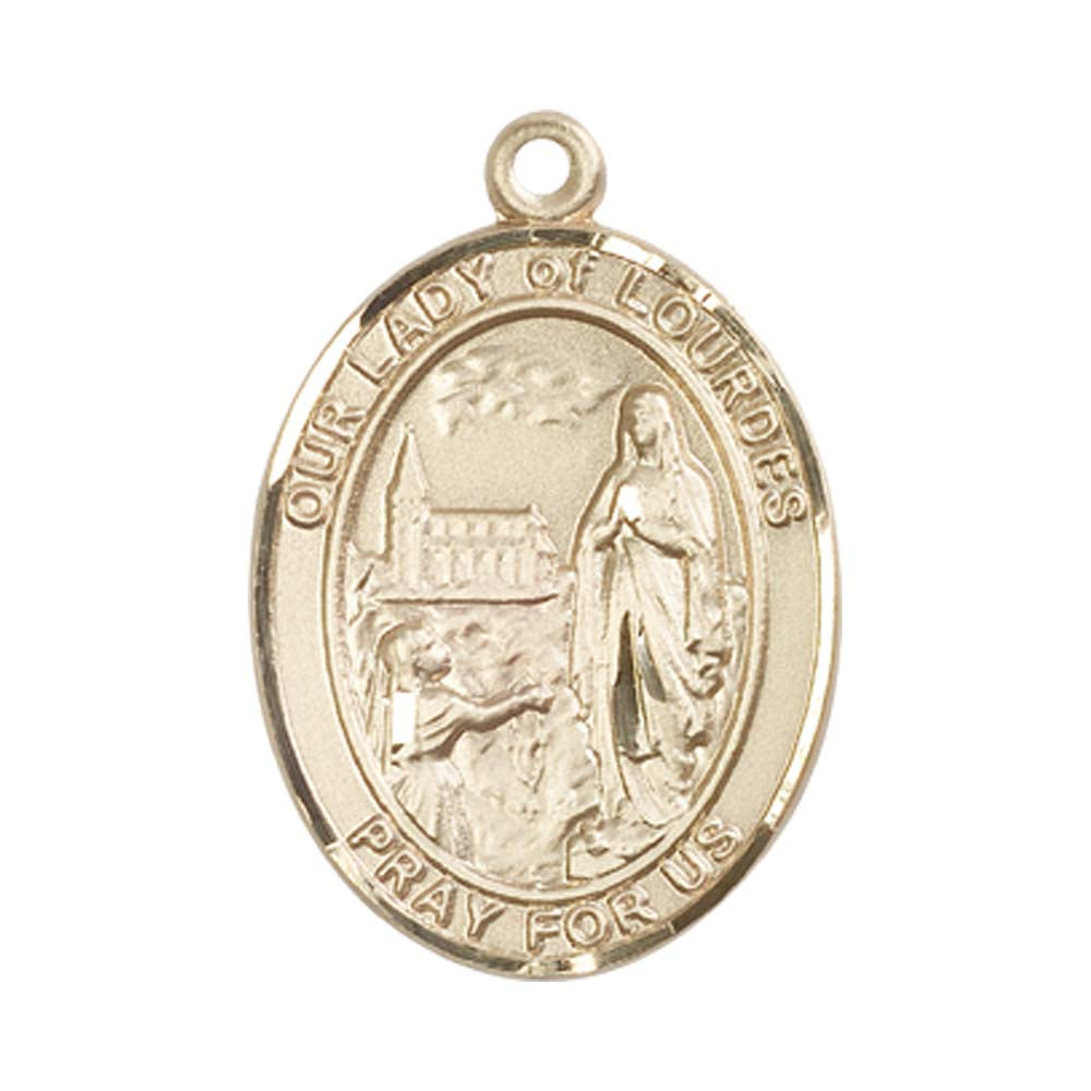 14kt Gold O/L of Lourdes Medal - Large