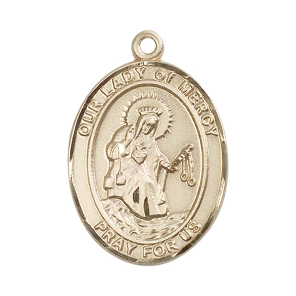 14kt Gold O/L of Mercy Medal - Large
