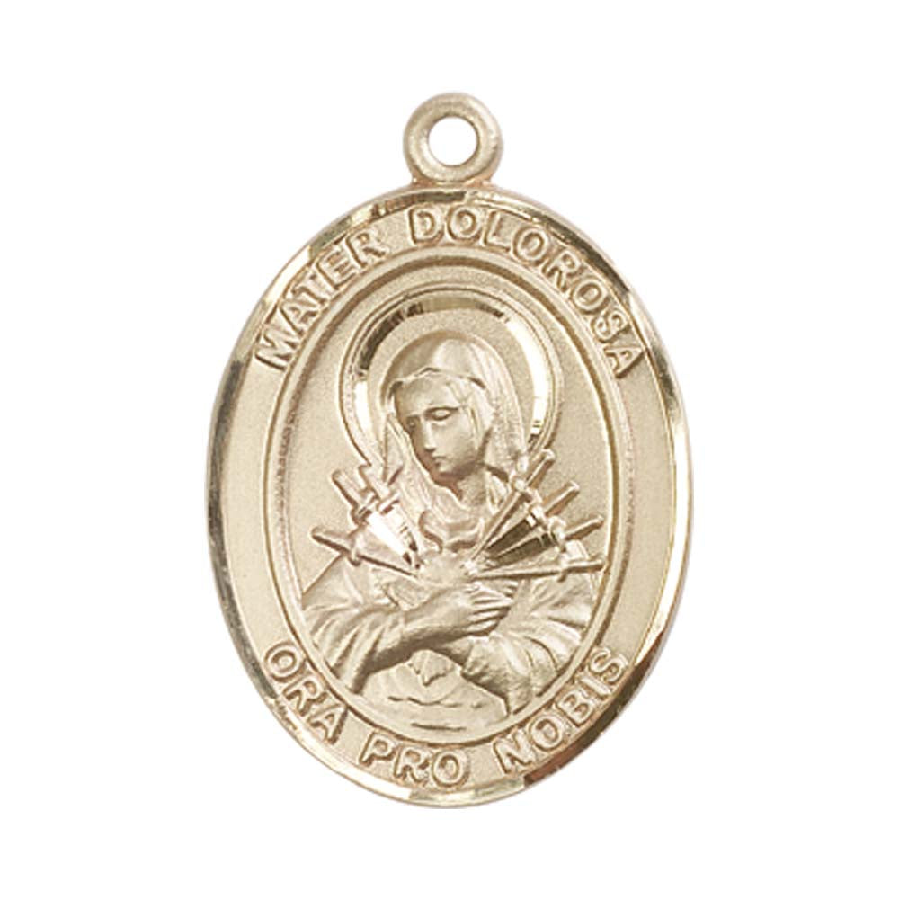 14kt Gold Mater Dolorosa Medal - Large