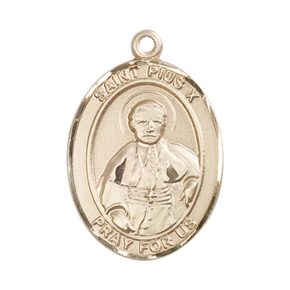 14kt Gold St. Pius X Medal - Large