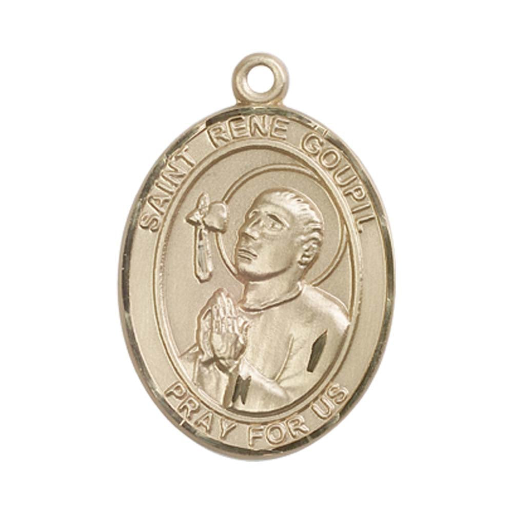 14kt Gold St. Rene Goupil Medal - Large